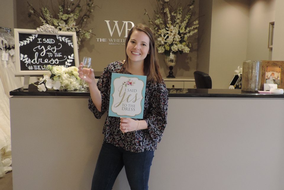 bride to be after ordering her wedding dress